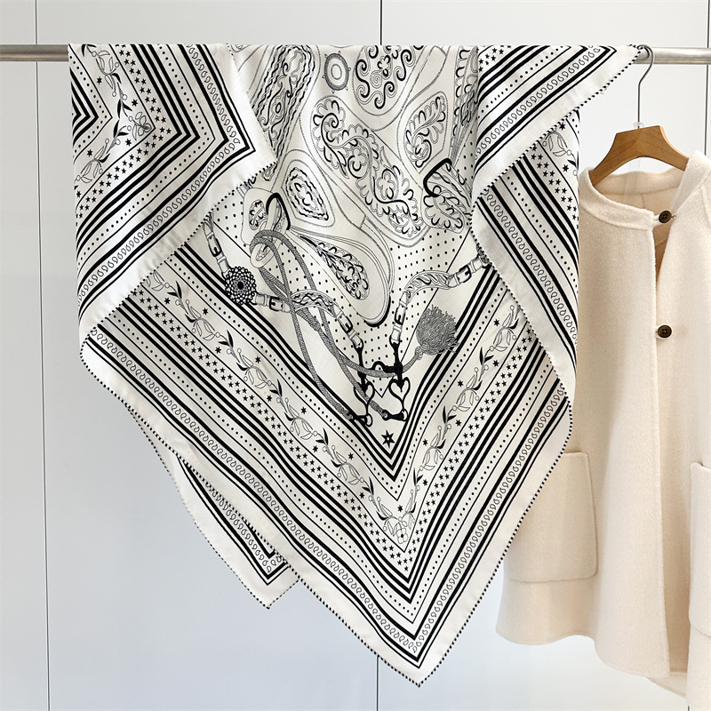 Winter Clothing Hong Kong - İpek Yün Karışımı Eşarp 135CM Lüks
